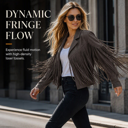 🌸Hot Sale 50% OFF💖Women’s Casual Long Sleeve Fringe Jacket
