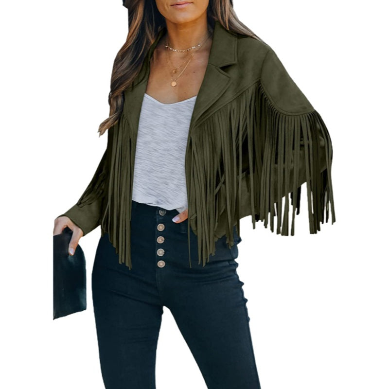 🌸Hot Sale 50% OFF💖Women’s Casual Long Sleeve Fringe Jacket