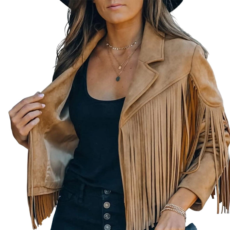 🌸Hot Sale 50% OFF💖Women’s Casual Long Sleeve Fringe Jacket