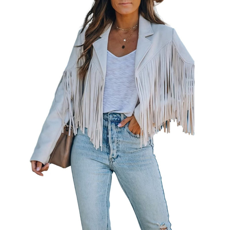 🌸Hot Sale 50% OFF💖Women’s Casual Long Sleeve Fringe Jacket