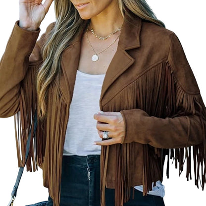 🌸Hot Sale 50% OFF💖Women’s Casual Long Sleeve Fringe Jacket