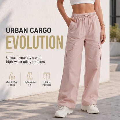 Quick-Dry Wide-Leg Cargo Pants