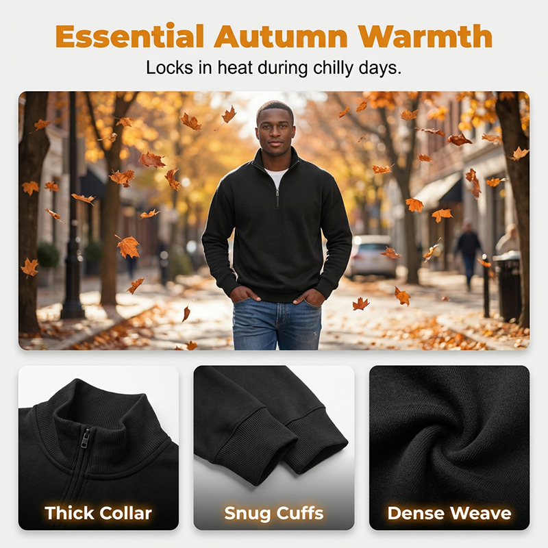 Bestseller🏆👕 Men's Ribbed Quarter-Zip Sweatshirt – Timeless Silhouette & All-Day Comfort for Every Occasion