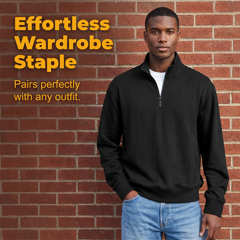 Bestseller🏆👕 Men's Ribbed Quarter-Zip Sweatshirt – Timeless Silhouette & All-Day Comfort for Every Occasion