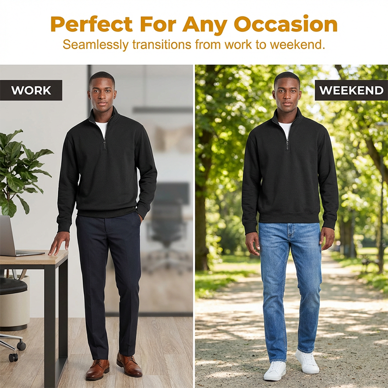 Bestseller🏆👕 Men's Ribbed Quarter-Zip Sweatshirt – Timeless Silhouette & All-Day Comfort for Every Occasion