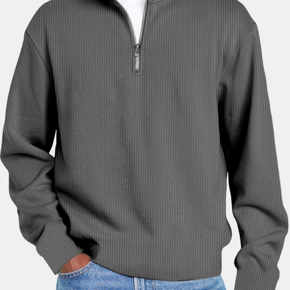 Bestseller🏆👕 Men's Ribbed Quarter-Zip Sweatshirt – Timeless Silhouette & All-Day Comfort for Every Occasion