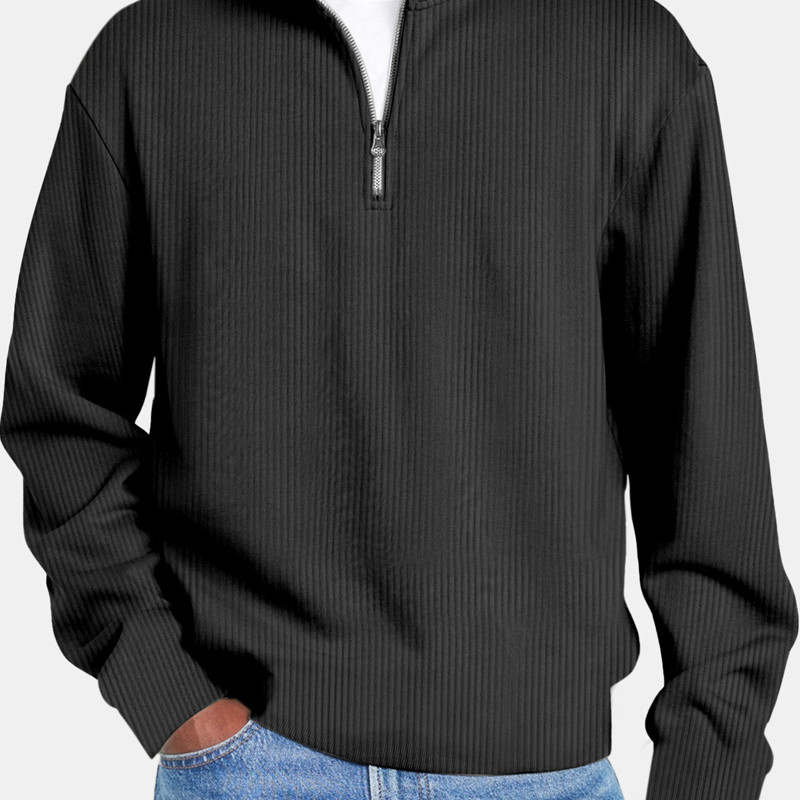 Bestseller🏆👕 Men's Ribbed Quarter-Zip Sweatshirt – Timeless Silhouette & All-Day Comfort for Every Occasion