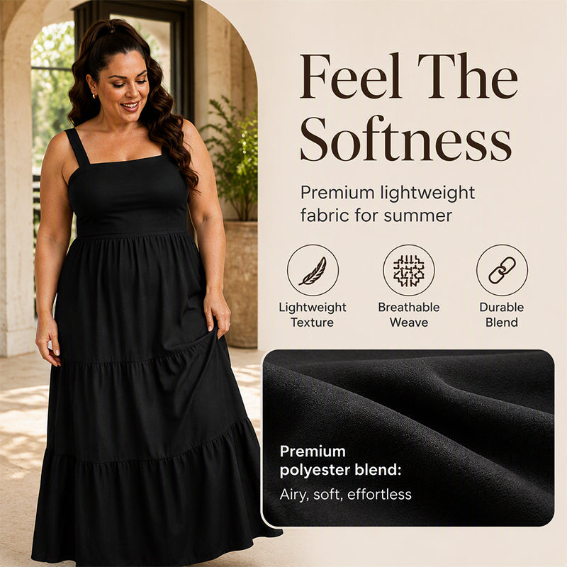 Women's Smocked Dress Spaghetti Strap Tiered Dress