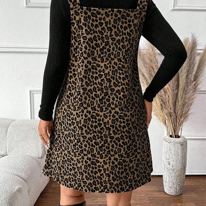 ⏰Last Day Sale 50% Off💃Layered Look Leopard Cami Dress & Top Set