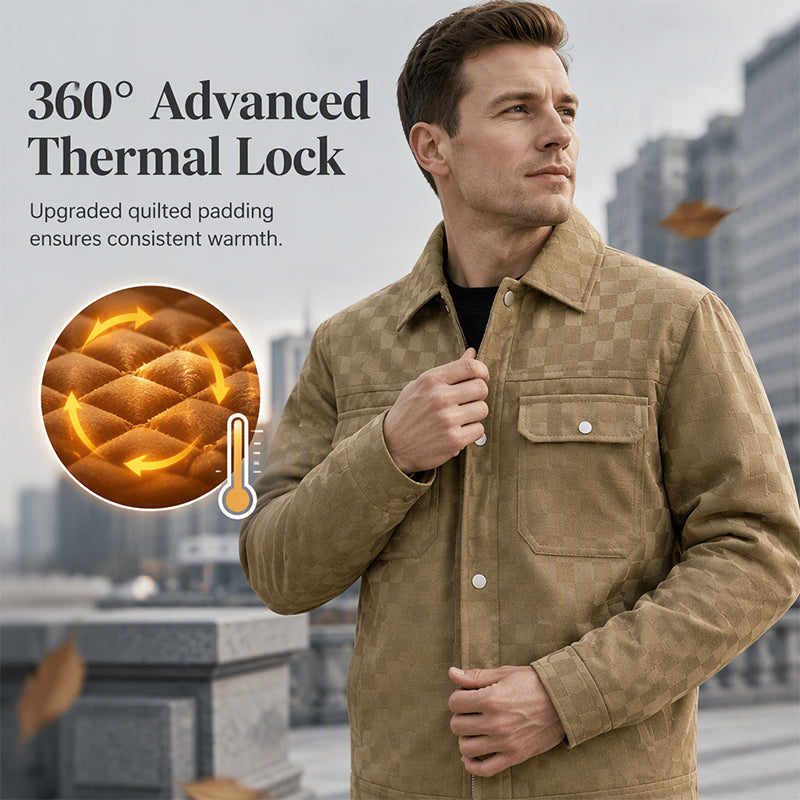 👖 LIMITED-TIME 50% OFF! ✨ Men's Faux Suede Checkerboard Jacket
