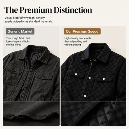 👖 LIMITED-TIME 50% OFF! ✨ Men's Faux Suede Checkerboard Jacket
