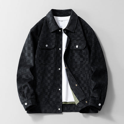 👖 LIMITED-TIME 50% OFF! ✨ Men's Faux Suede Checkerboard Jacket