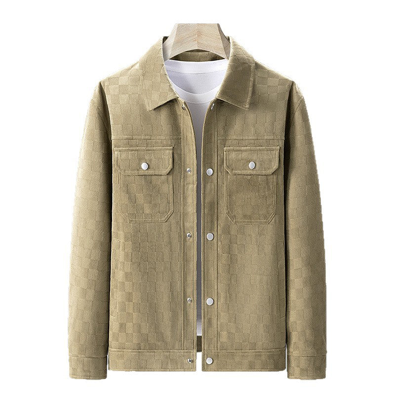 👖 LIMITED-TIME 50% OFF! ✨ Men's Faux Suede Checkerboard Jacket