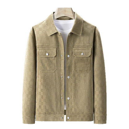 👖 LIMITED-TIME 50% OFF! ✨ Men's Faux Suede Checkerboard Jacket