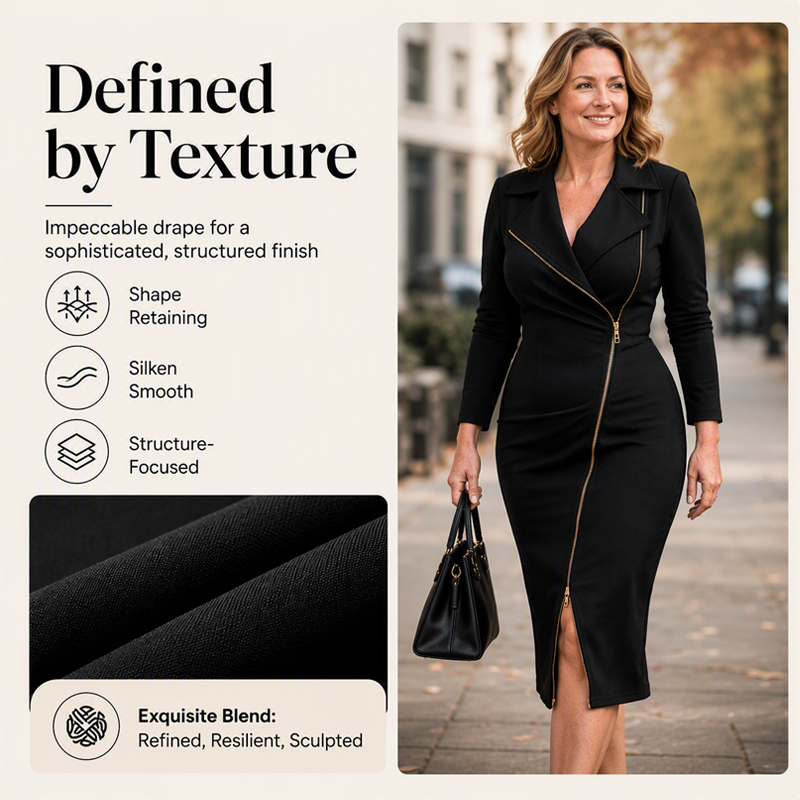 Women's Asymmetric Zipper Front Slit Dress