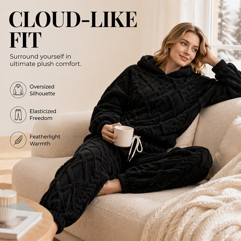 Bestseller🏆🧥 Embossed Geometric Plush Set – Timeless Comfort & Effortless Style for Every Occasion