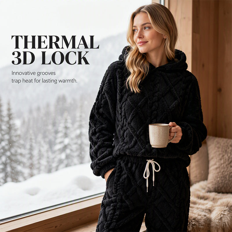 Bestseller🏆🧥 Embossed Geometric Plush Set – Timeless Comfort & Effortless Style for Every Occasion