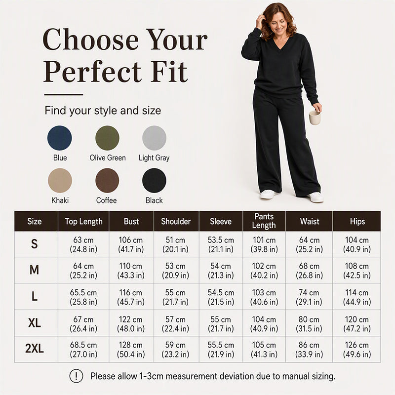Bestseller🏆👚💕 V-Neck Off-Shoulder Top & Pants Set – Timeless Comfort & Effortless Style for Every Look