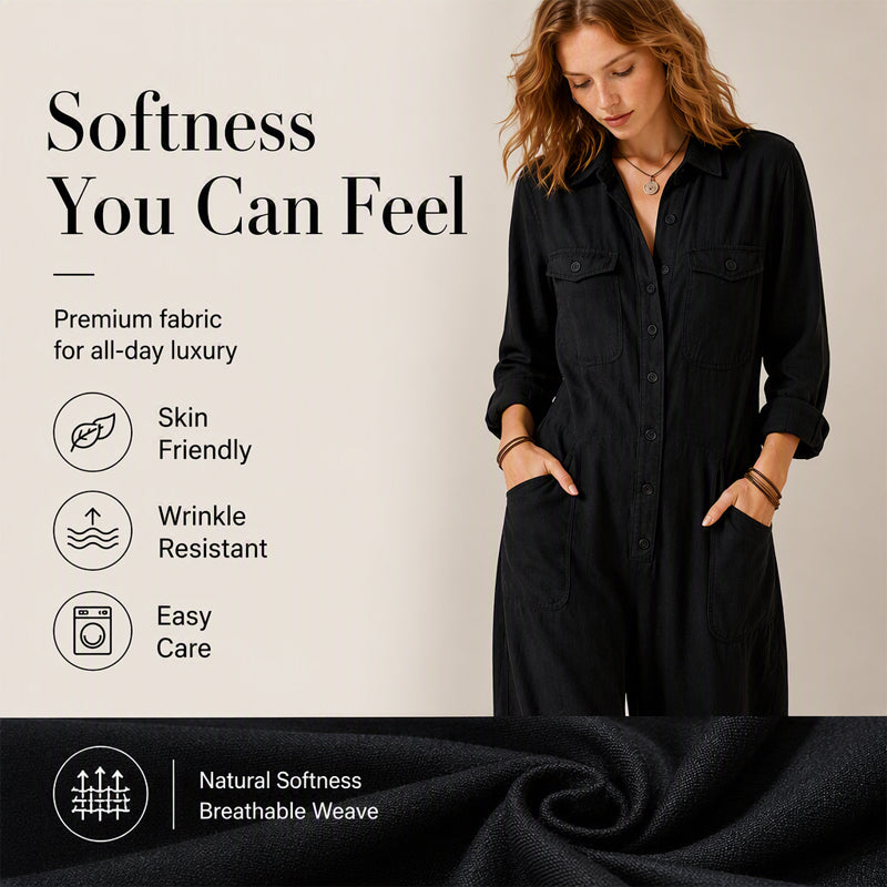 Women's Wide Leg Cargo Jumpsuit