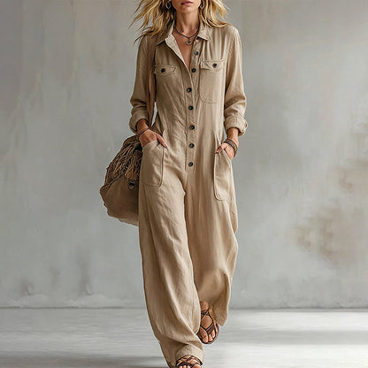 Women's Wide Leg Cargo Jumpsuit