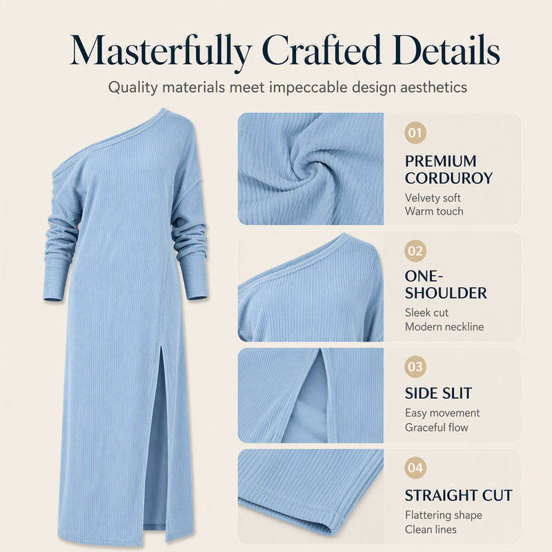 Women's Off Shoulder Side Slit Dress