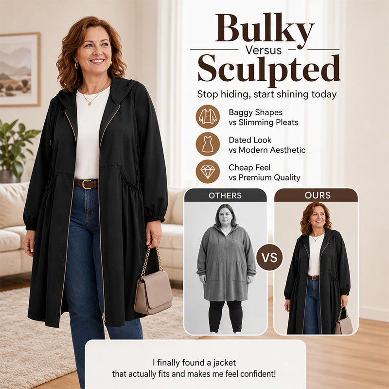 Bestseller🏆🧥 Mid-Length Hooded Jacket – Timeless Silhouette & All-Day Comfort for Every Occasion