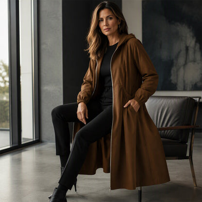 Bestseller🏆🧥 Mid-Length Hooded Jacket – Timeless Silhouette & All-Day Comfort for Every Occasion
