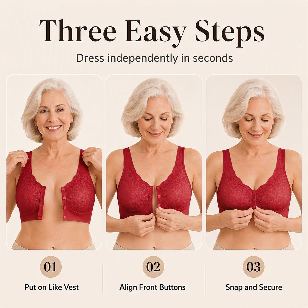 Front Closure Wire-Free Bra for Women