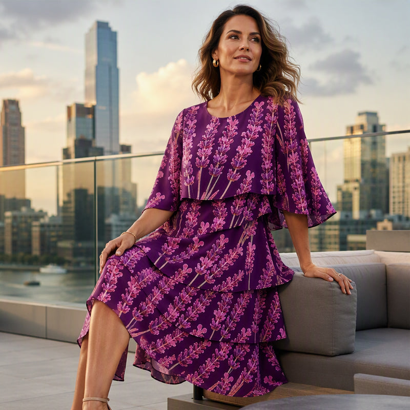 Bestseller🏆👗 Floral Print Ruffle Dress – Timeless Silhouette & All-Day Comfort for Every Occasion