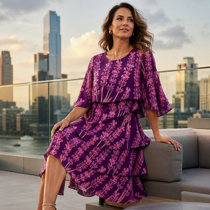 Bestseller🏆👗 Floral Print Ruffle Dress – Timeless Silhouette & All-Day Comfort for Every Occasion