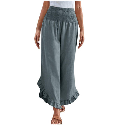 ☀️ Lightweight Comfort | Women's High-Waist Cotton-Linen Relaxed Pants