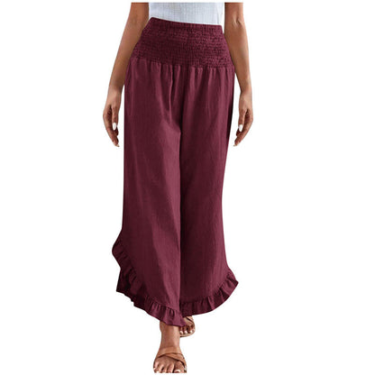 ☀️ Lightweight Comfort | Women's High-Waist Cotton-Linen Relaxed Pants