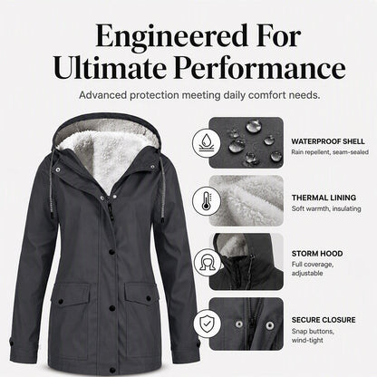 🏆Last Day-50% OFF❤️‍🔥Women's Plush-Lined Windproof Hooded Jacket