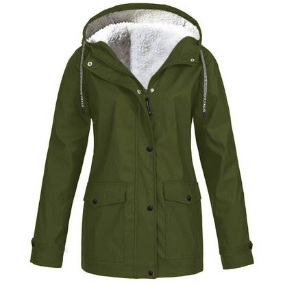 🏆Last Day-50% OFF❤️‍🔥Women's Plush-Lined Windproof Hooded Jacket