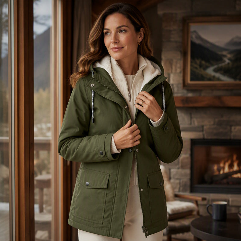 🏆Last Day-50% OFF❤️‍🔥Women's Plush-Lined Windproof Hooded Jacket
