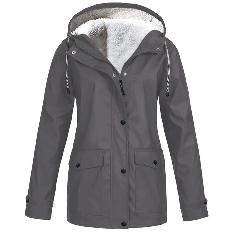 🏆Last Day-50% OFF❤️‍🔥Women's Plush-Lined Windproof Hooded Jacket