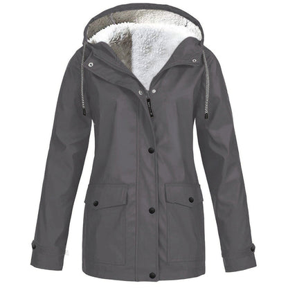 🏆Last Day-50% OFF❤️‍🔥Women's Plush-Lined Windproof Hooded Jacket