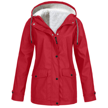 🏆Last Day-50% OFF❤️‍🔥Women's Plush-Lined Windproof Hooded Jacket
