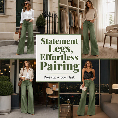 ✨ Flattering Denim Style | Women's Vintage High-Waisted Wide-Leg Jeans