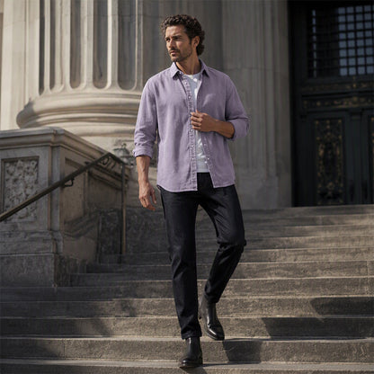Men's Casual Corduroy Button-Up Shirt