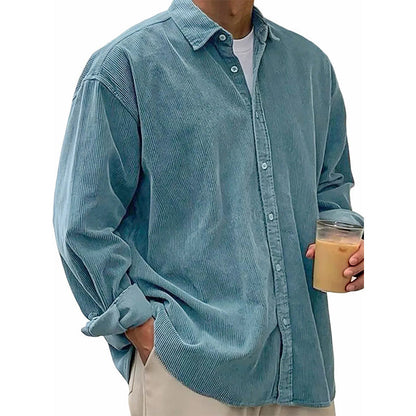 Men's Casual Corduroy Button-Up Shirt