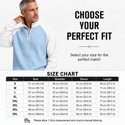 Men's Waffle Knit Quarter Zip T-Shirt