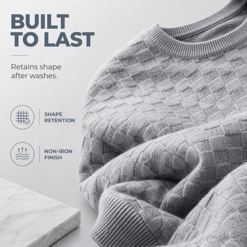 Men's Checkerboard Print Crewneck Sweatshirt