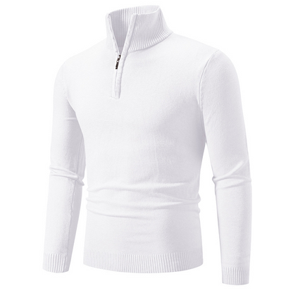 Men's Stylish Quarter-Zip Mock Neck Sweater