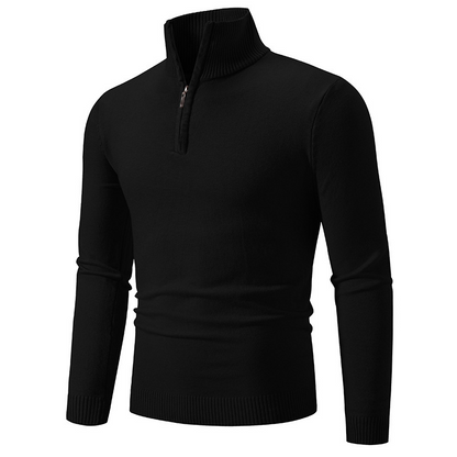 Men's Stylish Quarter-Zip Mock Neck Sweater