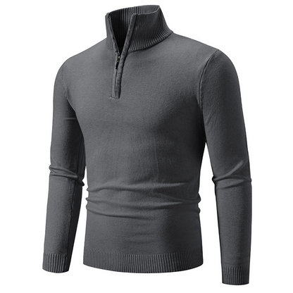 Men's Stylish Quarter-Zip Mock Neck Sweater