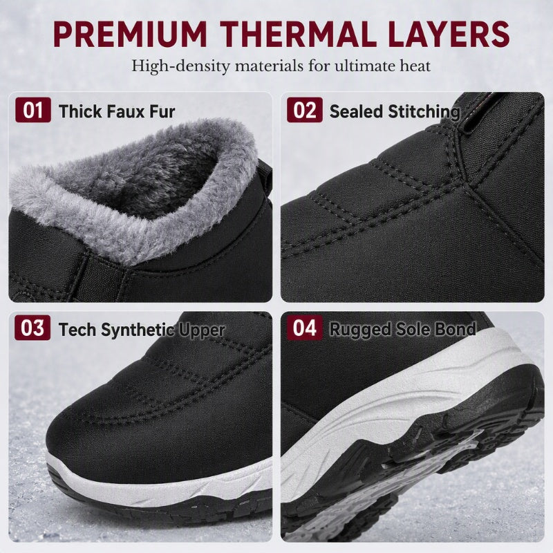 ❄️ Cold-Weather Comfort | Men's Warm Plush-Lined Slip-On Snow Boots