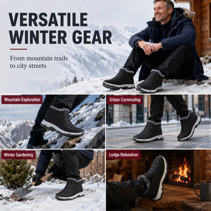 ❄️ Cold-Weather Comfort | Men's Warm Plush-Lined Slip-On Snow Boots