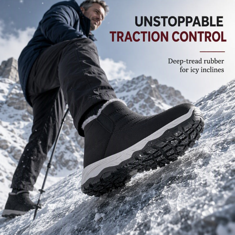 ❄️ Cold-Weather Comfort | Men's Warm Plush-Lined Slip-On Snow Boots
