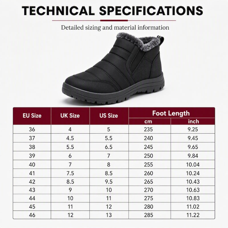 ❄️ Cold-Weather Comfort | Men's Warm Plush-Lined Slip-On Snow Boots